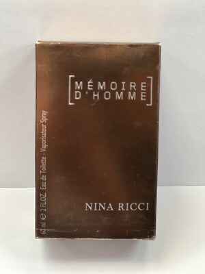 MEMOIRE D'HOMME BY NINA RICCI EAU DE TOILETTE SPRAY 2 Fl oz 60 ml SEALED