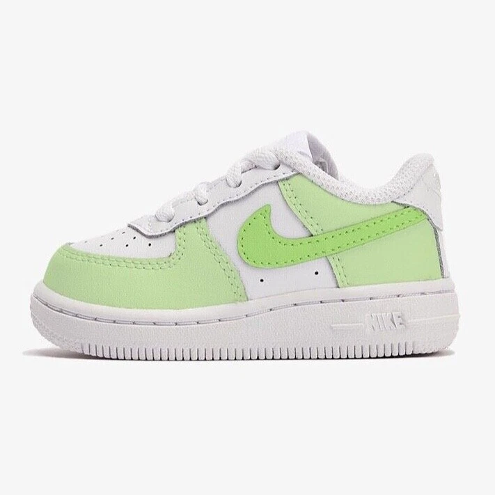 Nike Air Force 1 Low pintadas a medida para niños, verde neón, todas las  tallas para niños disponibles