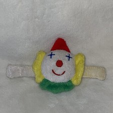 Vintage Eden Plush Clown Mini Rattle Terry Cloth Wristlet Baby Lovey Stuffed Toy