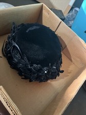 Vintage Black Clover Lane Hat With Feathers