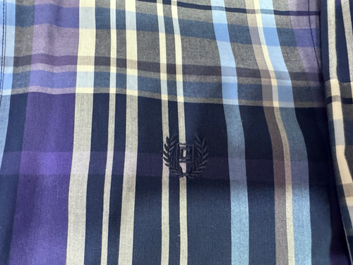 Camisa Chaps de ajuste personalizado para hombre con botones manga larga a cuadros talla L algodón nueva - Imagen 3 de 20