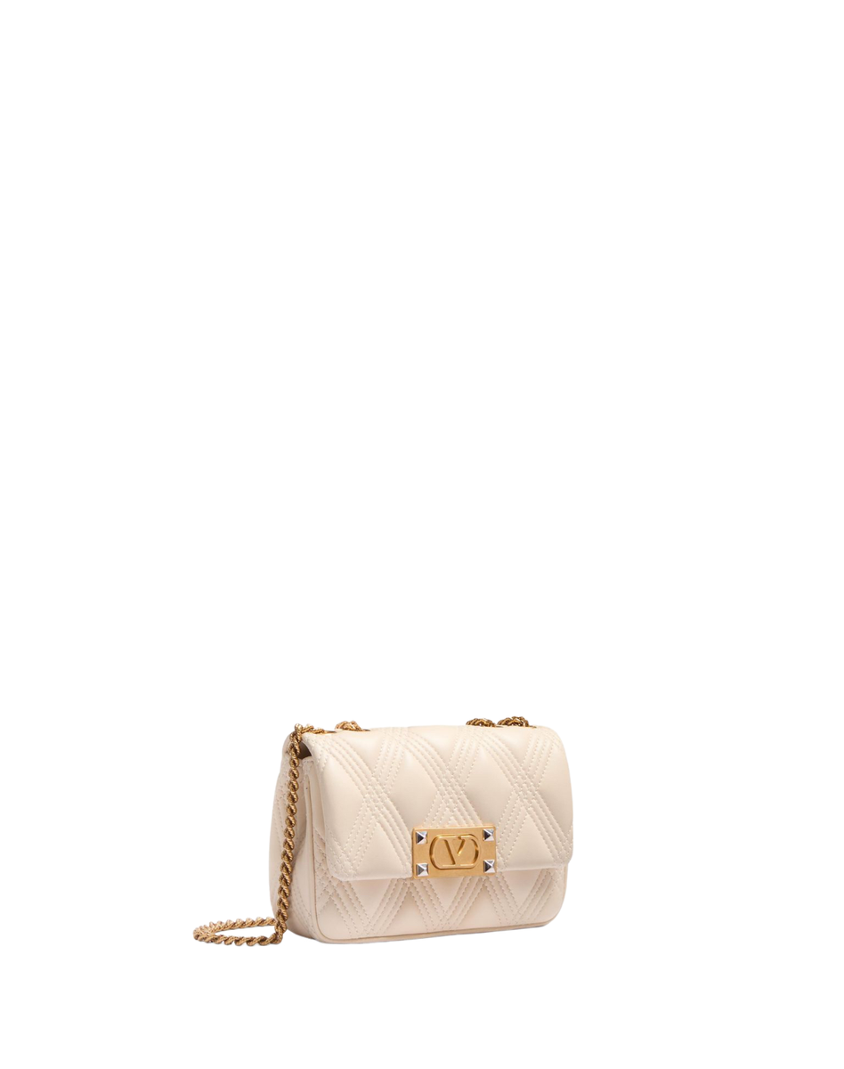 VALENTINO GARAVANI Quiltie 67 Small $3100 Ivory Nappa