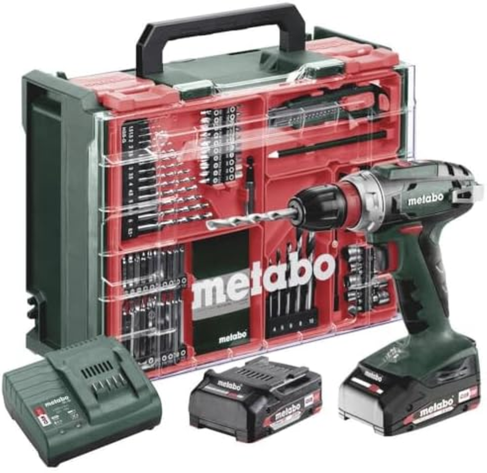 Metabo BS 18 Quick Set 602217710 - Trapano avvitatore a batteria (18 V, 2 x 2 Ah