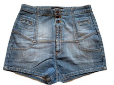 Vintage London Jean Shorts Light Wash High Rise Size 12 Mom
