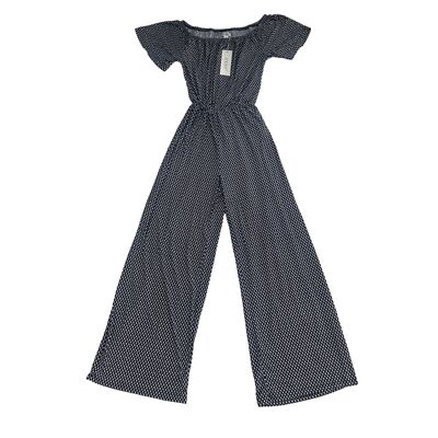 NWT Exist Navy Blue and White Geometric Jumpsuit Size Medium