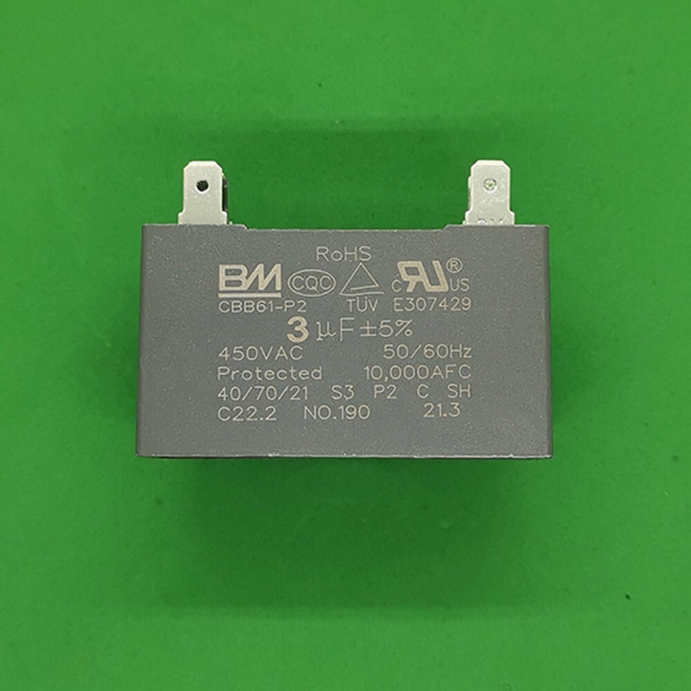 1pc Mini Split Capacitor 3uF 3 mfd 450V AC 4-Terminal CBB61 for Fan Motor