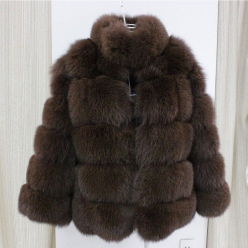 Women's faux fox fur coat - Picture 27 of 41