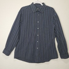 EUC Men Sz XL 17.5-34-35 Alfini Fitted Multicolor Striped Cotton Dress Shirt