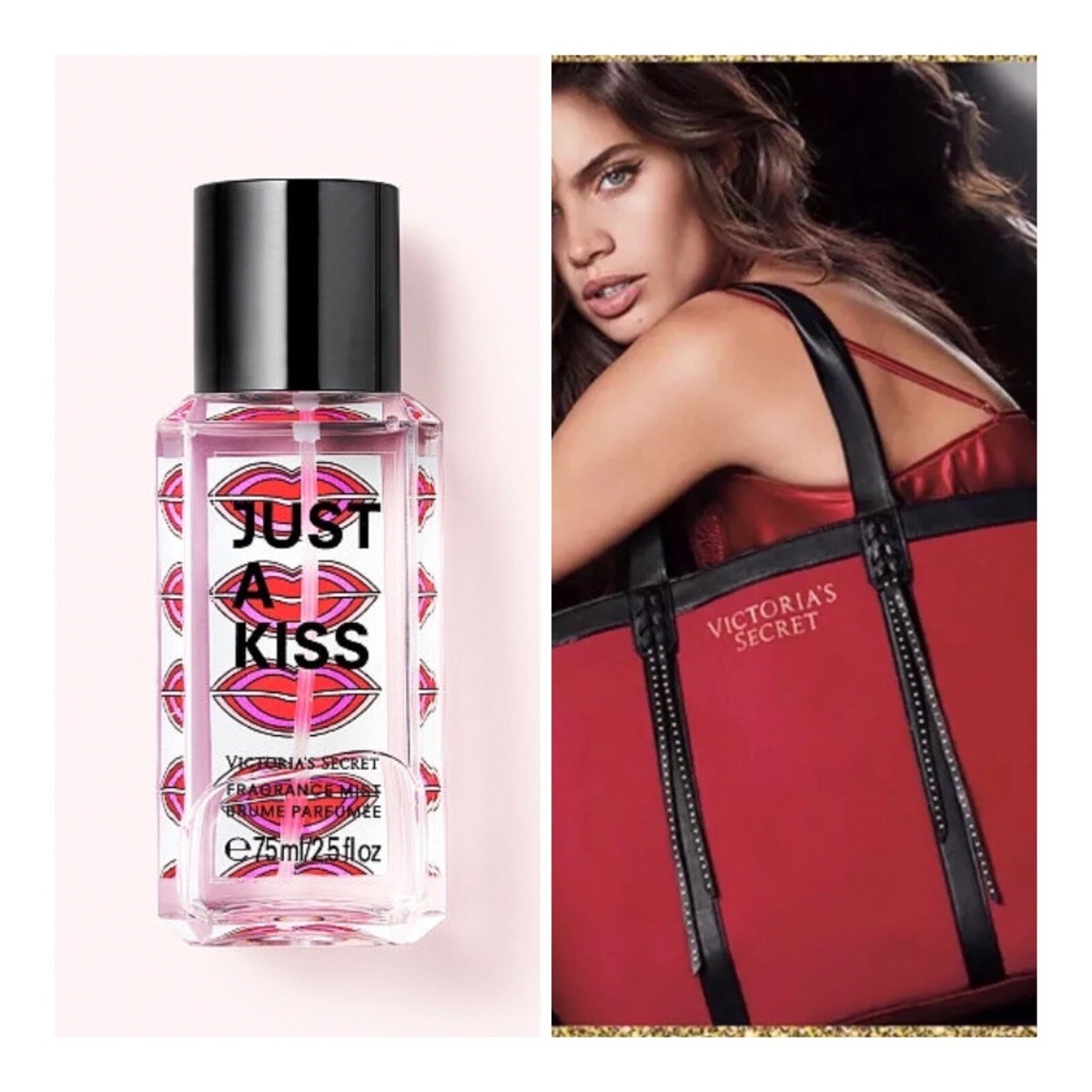 Victoria's Secret JUST A KISS Fragrance Mist and VS Tote Bag | eBay