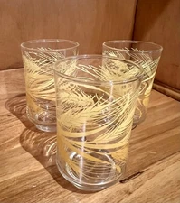 Vintage LIBBEY Harvest Gold Wheat 6 oz Juice Glasses - Set of 3