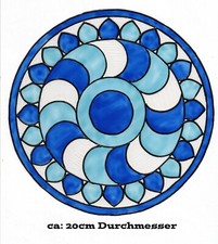 Window Color Bild Fensterbild Aufkleber  " Mandala Blau  " 332