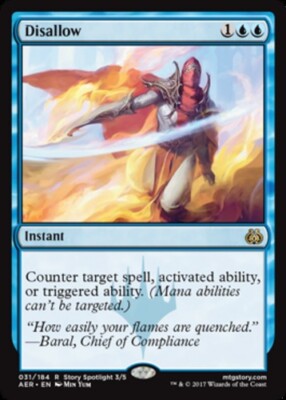 Disallow - Foil Magic mtg Heavy Play, English Aether Revolt x1