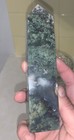 Healing Crystal LOT-Green Moss Agate Tower 6.25 in + Septarian Sphere 3 in dia — photo 3