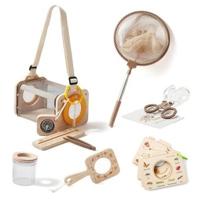 Wooden Bug Catcher Kit for Kids 3-8, 10PCS Durable Outdoor Bug Catching Kit