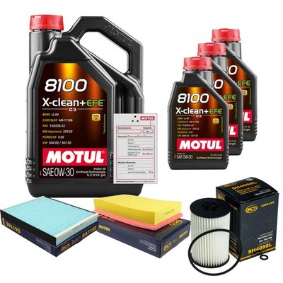 SCT Inspektionspaket 8L MOTUL 8100 X-CLEAN 0W-30 für VW Multivan VI 2.0 TDI