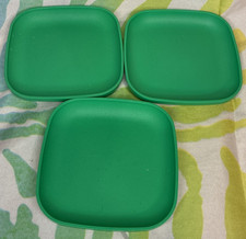 Vintage Tupperware Tuppertoys Set Of 3 Green Plates 1502-14