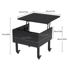 Lift Top Coffee Table Adjustable Height Coffee Table Modern Coffee Table 55*55cm
