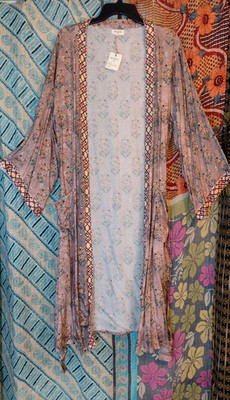 Women's World Market Summer Lightweight Robe Antiqued Floral Wash NWT's OS