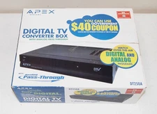 New!! Sealed!! Apex "DIGITAL TV CONVERTER BOX with REMOTE CONTROL" #DT250A