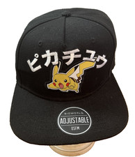 Vtg Style Pok mon Pikachu Black Snapback Hat Cap Adjustable Nintendo Bioworld