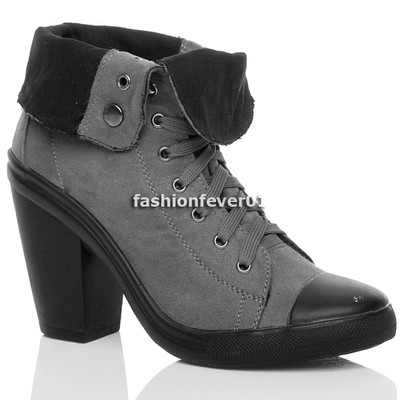 Sportliche Damen-Sneaker-Schnürstiefelette Blockabsatz Größe 7 40