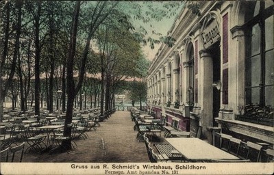 Ak Berlin Wilmersdorf Grunewald Schildhorn, R. Schmidts Wirtshaus - 4118565