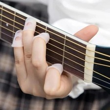 10pcs Guitar Finger Protectors Silicone Fingertip Caps Beginner Set S M L UK