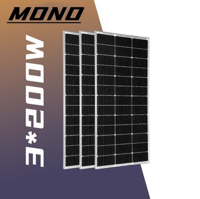 9BB 3PCS 200 Watt Rigid Monocrystalline Solar Panel 12 Volt Home RV Marine US