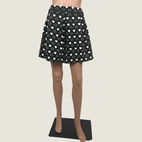 Bethany Mota Heart Print Mini Circle Skirt XL