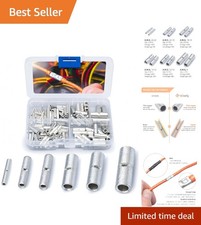 Ultimate 100 PCS Non-Insulated Butt Connector Kit - Strong Crimp Design, Copper