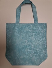 Blue and white reusable shopping bag with all-over pattern