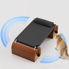 2-in-1 Tunnel Elevated Cat Bed Breathable Pet Camp Bed for Multiple Cats Black 