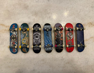 Vintage Tech Deck finger board Lot of 7 Mini Skateboards w/ Trucks, Wheels