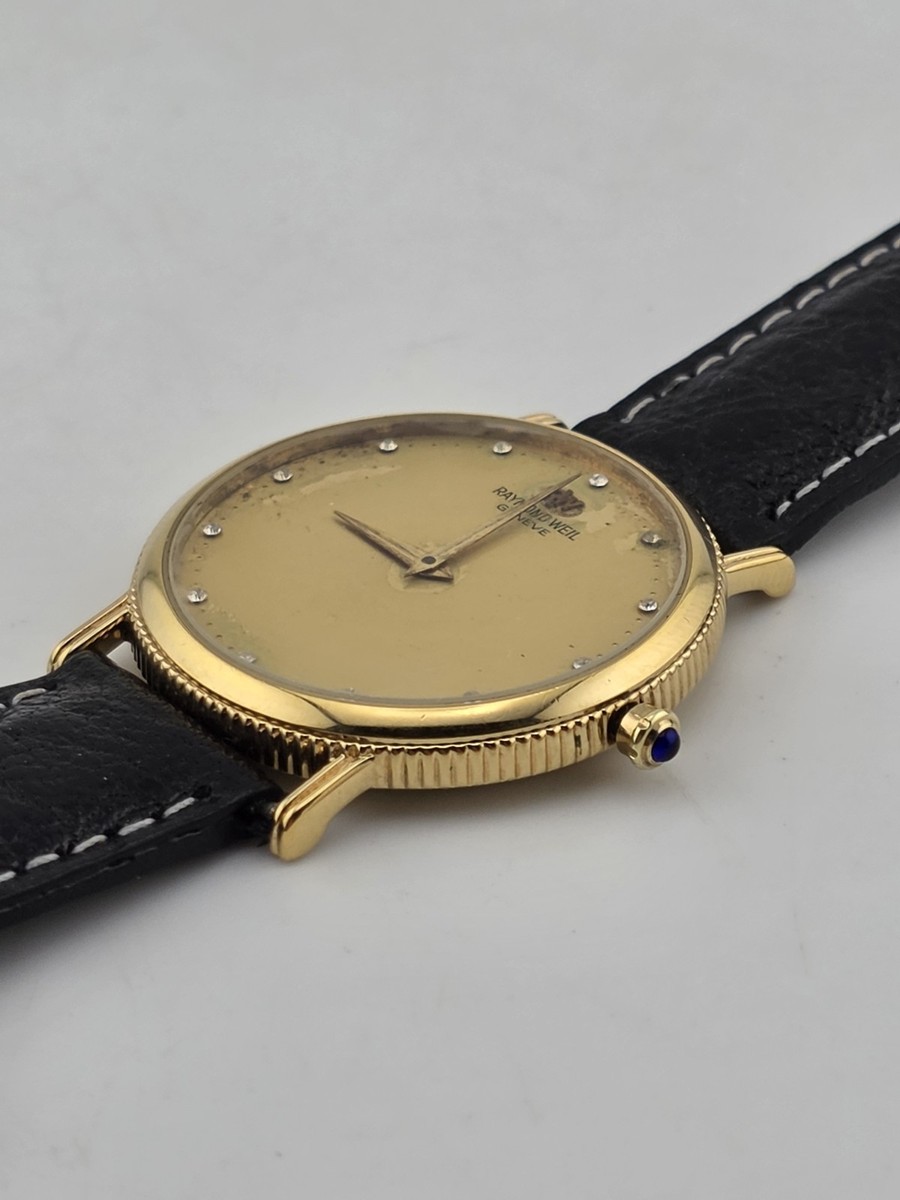 Vintage Raymond Weil Geneva 5536 18k Gold Electroplated Quartz