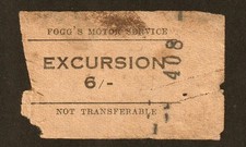 VINTAGE 1940s FOGG'S MOTOR SERVICE NEWCASTLE DISTRICT 6/- EXCURSION BUS TICKET