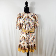 FARM Rio Sand Hilo Stripes Mini Dress - Size L