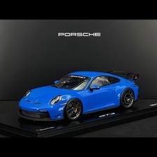 Porsche 911 992 GT3 Manthey in Shark Blue w/ Display Case 1/18 Spark Dealer
