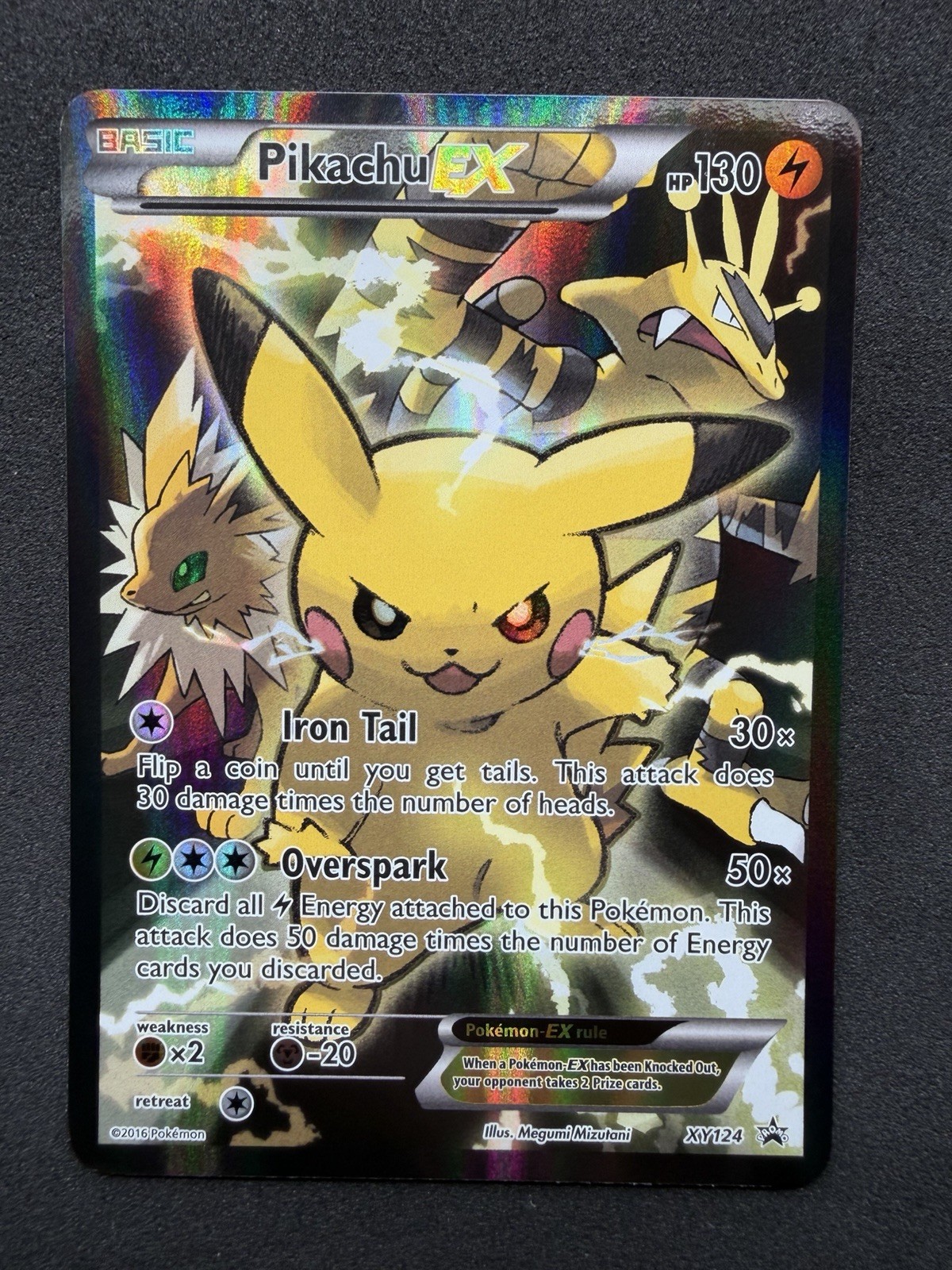 Pokémon Pikachu EX XY124 Black Star Promo Holo LP+！