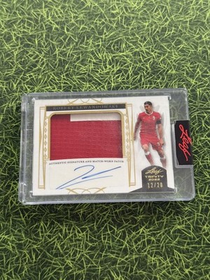 Robert Lewandowski Game Worn Patch Auto /20 Leaf Trinity 2023 Encased