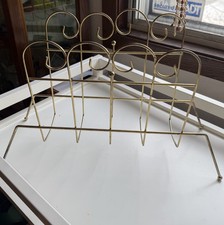 Vintage MCM Golden Metal Atomic Record/ Magazine/Book Rack Stand Decor Style