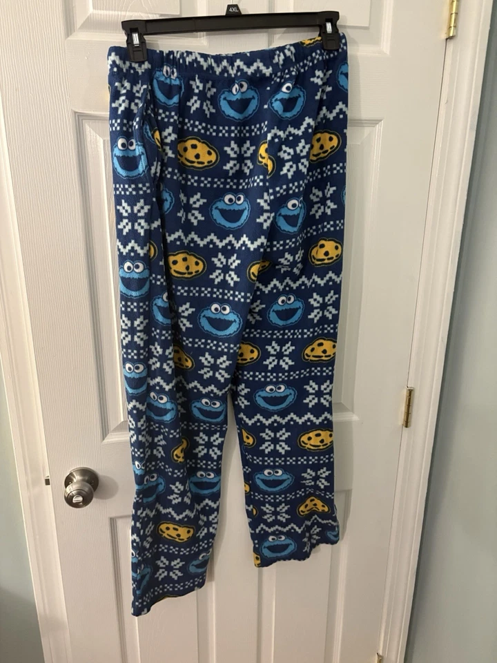 Улица Сезам праздник Рождество зима печенье монстр пижамы брюки размер большой - Изображение 2 из 3