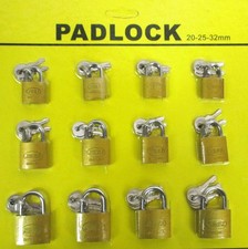 Set 12 Lucchetti Ad Arco Con 2 Chiavi Dimensioni 20 MM 25 MM 32 MM Sicurezza Moc