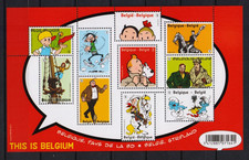 BELGIUM 2012 comics,incl.tintin  M/S MNH** BLOK 201