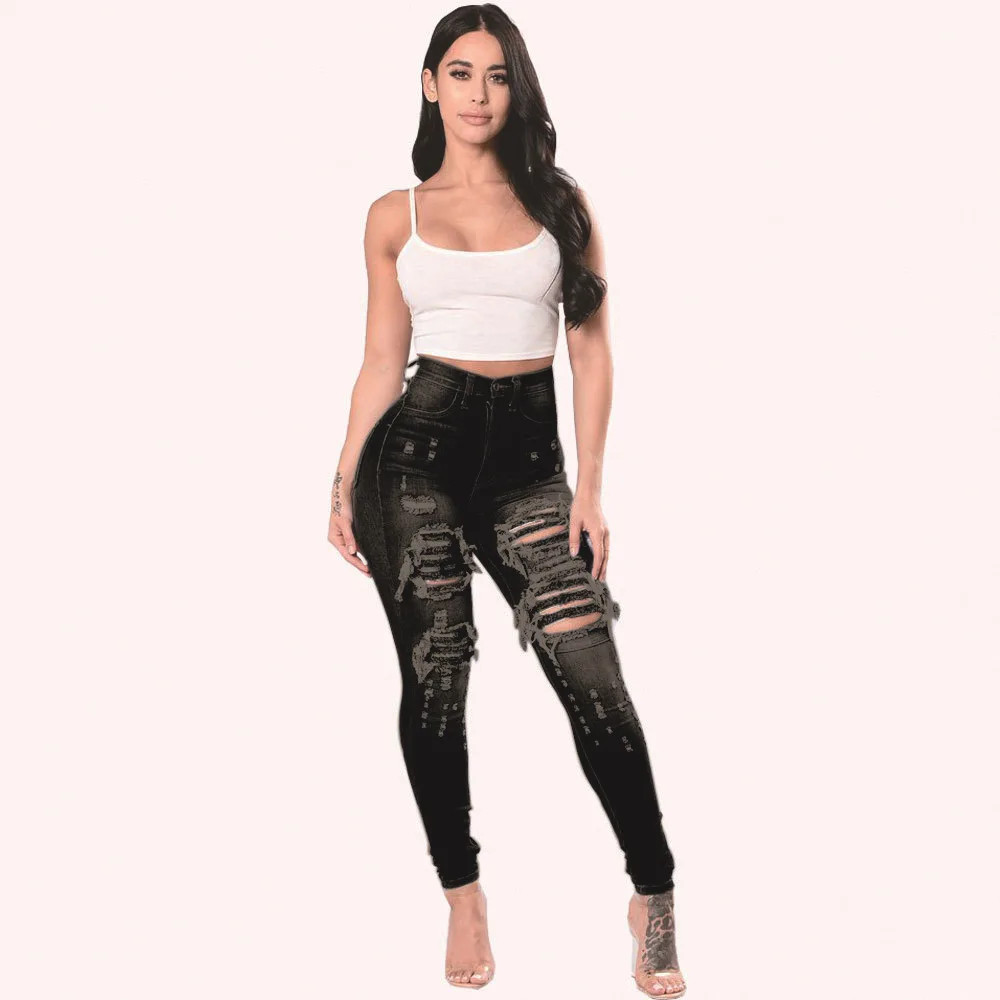 Skinny Stretch Denim Slim Fit Pencil Pants S-