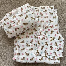 CIRCO PRETTY HORSES PINK PONIES Full Sheet Set Flat Fitted (2) Pillowcases READ