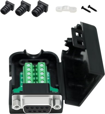 DB9 Female RS232 Breakout Connector Screw Terminal Adapter with Case Board USNew