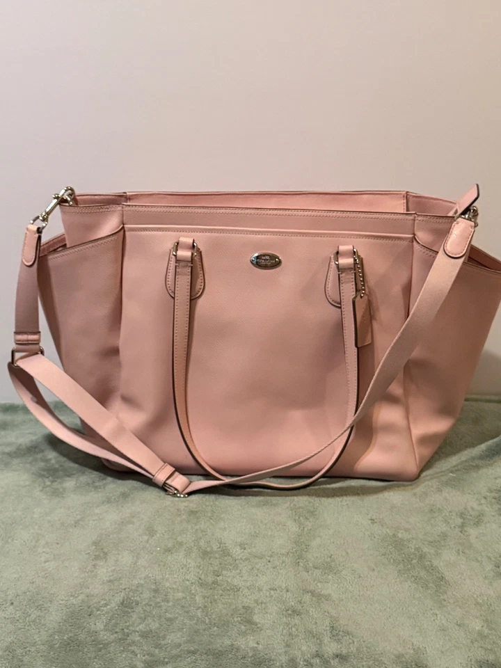 Large Leather Coach Baby diaper bag Pink (Pre-owned in good condition) - Image 3 of 4