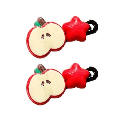 2Pcs Cute Fruit Star Hair Clip Daily Hair Accesories Hairpin For Girls And Kids