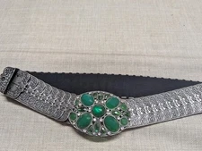 vintage Y2K victorian style GEM STONE buckle belt CORSET metal ART DECO flapper