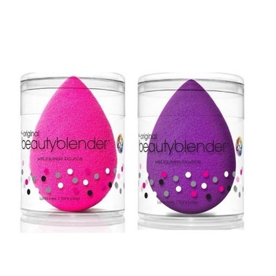 Beauty Makeup Sponge Blender-Flawless Latex Foundation Puff, Purple & Pink